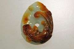 Natural Bi-color Jadeite Dragon on Coin