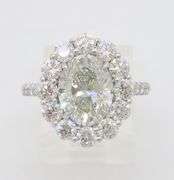 Designer Rahaminov GIA 3.84CTW Earth Mined Oval Diamond Ring