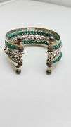 925 Sterling Silver Carolyn Pollack Stack Turquoise Cuff Bracelet
