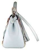 Fendi Light Blue Nappa Flowerland Mini Peekaboo Iconic Satchel