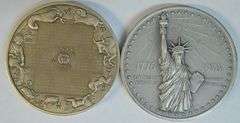2 Heavy Pure Sterling Silver Franklin Mint Medals: 18 ozs total weight