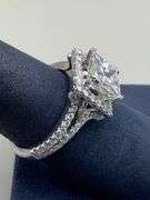 18K White Gold Princess Cut 3.21 Carat Diamond Ring