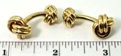 Elegant Tiffany 14K Yellow Gold Knot Cufflinks