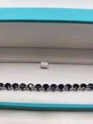 Very fine hand made 25 ctw blue sapphire  and diamond  bracelet