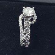 Round Brilliant cut Lab grown Diamond 14K White Gold Engagement Ring