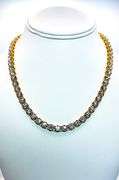 18 Kt Yellow Gold Plate Huge 65 Cttw Sparkling Whiter Near Flawless Fire Moissanite Tennis Necklace