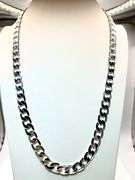 Huge 102 gram 14 Kt White Gold Plate Cuban Link Necklace