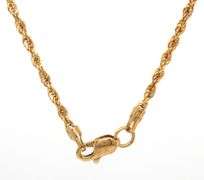 14KT Yellow gold rope chain necklace