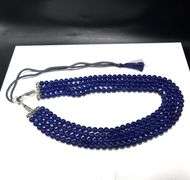 Gorgeous Natural 1353 Ctw Natural Blue Sapphire 4 Strand Necklace
