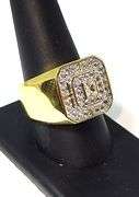 Men's 14 Kt Gold Plate 5.75 Cttw. Lab Simulated Diamond Ring.