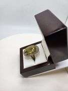 Extremely fine Victorian citrine and diamonds ring on silver