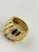 Italian 18KT Yellow Gold Wide Ribbed Ring