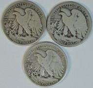 Scarce 1919 in Fine, 1919-D in Good, & 1919-S in Fine Walking Liberty Halves