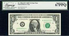 Superb 1969C $1 Star Note Dallas Key Series Legacy 67 PPQ!