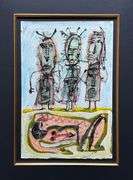 Spectacular One Of A Kind Mixed-Media On Paper by Romgo