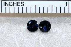 Midnight Blue Natural Sapphire Pair