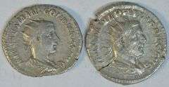 Near Mint Gordian III & Philip I Roman Silver Antoninianus, 238 to 249 AD
