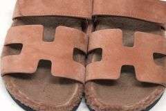Hermes Chypre shearling quartz sliders