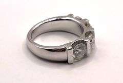 Dazzling 4.25 Ct 4 Stone White Fire Moissanite Ring