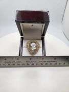 Extremely fine Victorian citrine and diamonds ring on silver