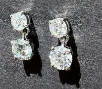 Sparkling White 3.25 Ctw  Lab Simulated Diamond Drop  Earrings