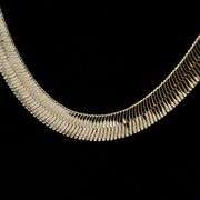 Impressive 43.5 Gram 14 Kt Gold Plated Herringbone Necklace