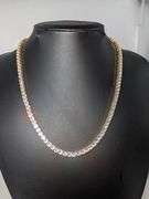 Sparkling 18 Kt Yellow Gold Plated 18.5 Cttw Lab Simulated Diamond Tennis Necklace