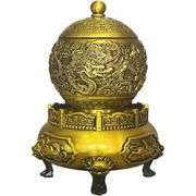 Spinning Solid Brass Dragon-Lion Feng Shui Burner