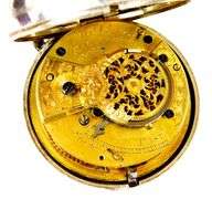 Early English Fusee Onion Pocket Watch & Key, Works