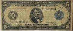 $5 Series 1914 Fed Reserve Note