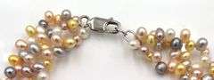 3 Row multi color pearl bracelet