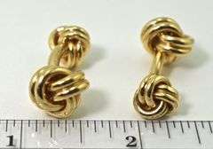 Elegant Tiffany 14K Yellow Gold Knot Cufflinks