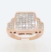 Invisible Set 3.76CTW Diamond Ring Crafted in Rose Gold