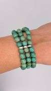 925 Sterling Silver  Turquoise Three Strand Bracelet