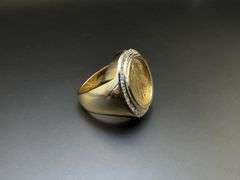 14K Yellow Gold Ring with 22K Yellow Gold Liberty Coin