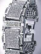 Huge 120 Gram 18 K White Gold Plated Saratoga Link Bracelet