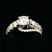 Round Brilliant cut Lab grown Diamond 14K White Gold Engagement Ring