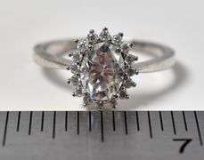 Cz Gemstone Ring in Sterling Silver