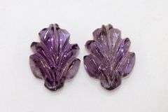 Delicate Carved Amethyst Pair