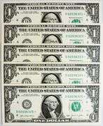 (5) Superb Crisp $1 2021 Star Replacement Notes Cleveland-Consecutive!!