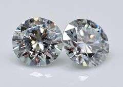 Dazzling 2.05 Ct Matching Pair White Lab Simulated Diamond Solitaires