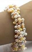 3 Row multi color pearl bracelet
