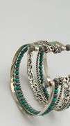 925 Sterling Silver Carolyn Pollack Stack Turquoise Cuff Bracelet