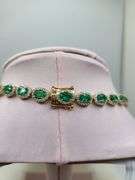 Extremely fine 32.2G of 14k gold and 30.20 ctw GGA certfied  Emerald and diamond necklace