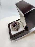 Natural star ruby 21ctw with sapphire accent set in silver ring