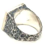 925 Sterling silver Hammered diamond peace ring