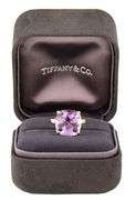 Tiffany & Co. 10.50ct Cushion Amethyst Solitaire Sparkler Ring in 18K