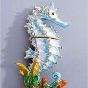 Seahorse Trinket Jewelry Box with Rhinestones
