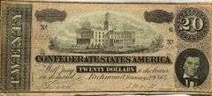 $20 $20 Confederate States  Feb 17 1864 Note