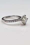 Sparkling 3.25 Ct Eye-Clean White Ice Silver Asscher Cut Moissanite Ring